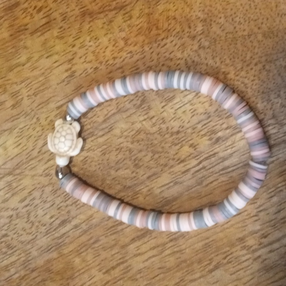 Handmade clay beaded bracelet